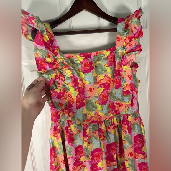 NWT Peyton & Parker Mommy & Me Pink Floral Midi Flutter Sleeve Dress Size Large - Picture 2 of 9